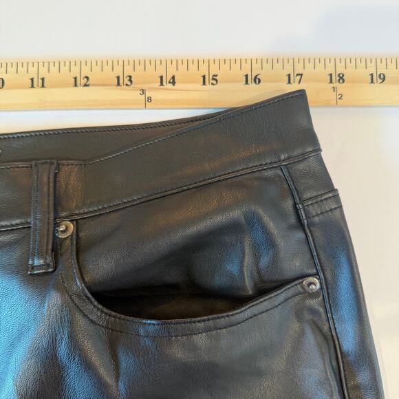 Pistola Faux Leather Pants Black Size 33 Flare Leg High Rise Sleek Edgy - Picture 6 of 9